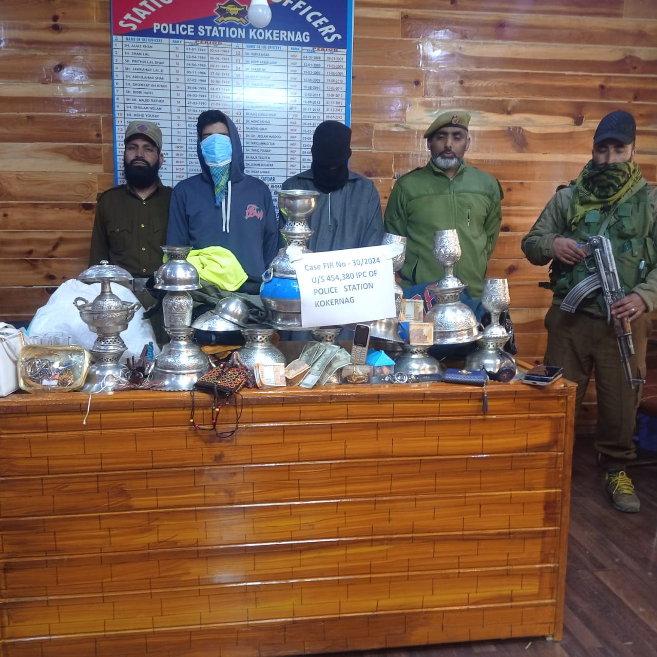 Two Thieves arrested by Anantnag Police stolen Property recovered.