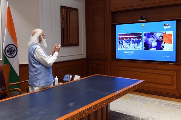 Tokyo Olympics: PM Modi catches glimpses of Opening Ceremony, urges all to ‘Cheer4India’