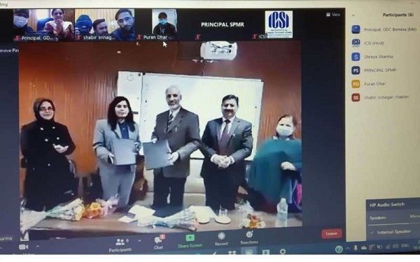 J&K govt signs MoU with ICSI for up-skilling of college students