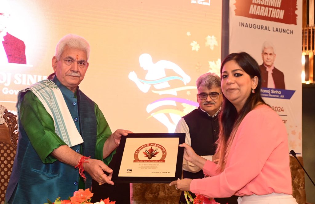 LG Manoj Sinha Unveils The Logo, Website And Teaser Of The Inaugural Edition Of Kashmir Marathon